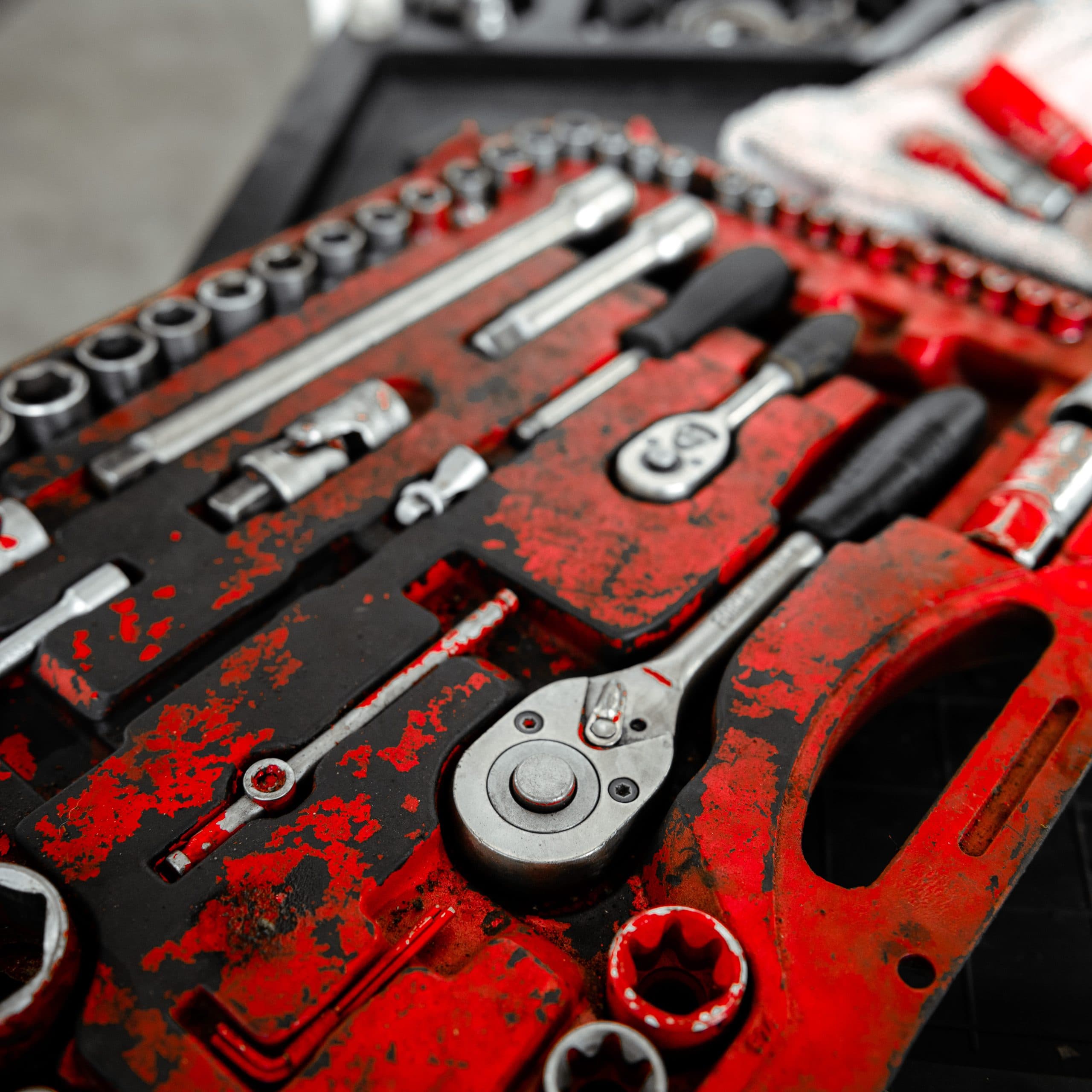 Tools and equipment used by the Total Car Care team